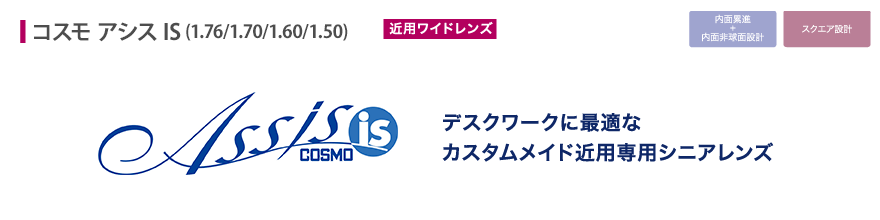 デスクワークに最適なカスタムメイド近用専用シニアレンズ