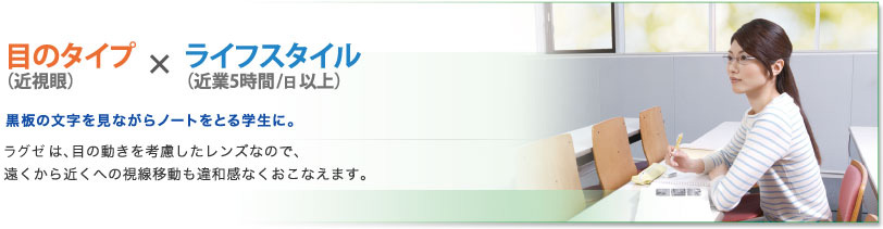 黒板の文字を見ながらノートをとる学生に