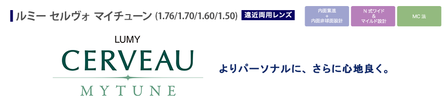 よりパーソナルに、さらに心地良く。遠近両用レンズ「ルミー セルヴォ マイチューン 1.76/1.70/1.60/1.50」